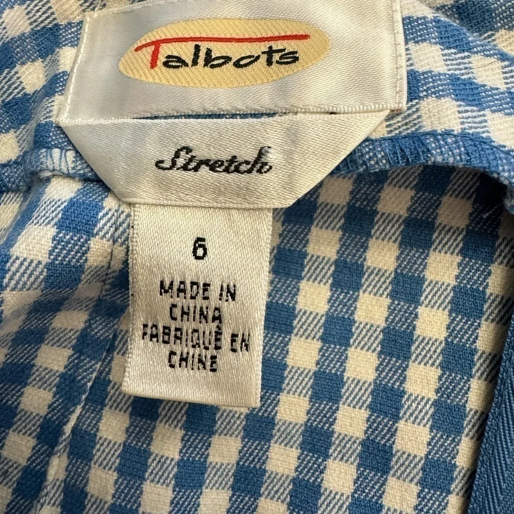 Vintage Talbots Stretch Gingham Pencil Skirt / 6 - Picture 7 of 9